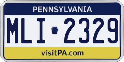 PA license plate MLI2329