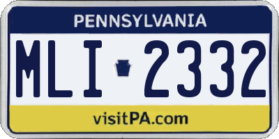 PA license plate MLI2332