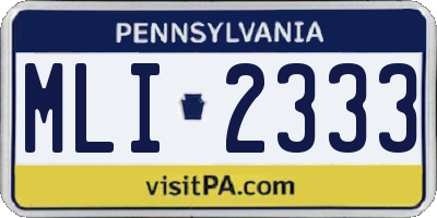 PA license plate MLI2333