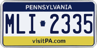 PA license plate MLI2335