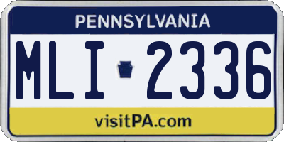 PA license plate MLI2336