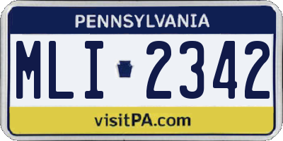 PA license plate MLI2342