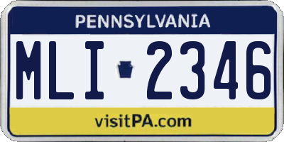 PA license plate MLI2346