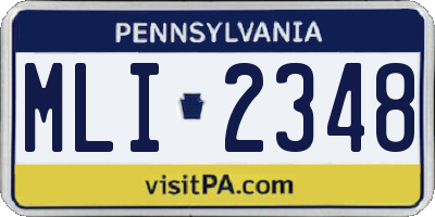 PA license plate MLI2348