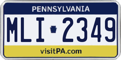PA license plate MLI2349