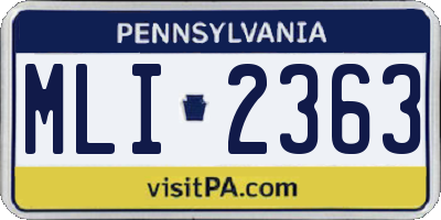 PA license plate MLI2363