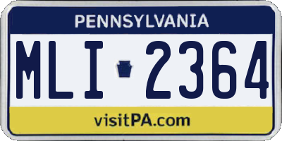 PA license plate MLI2364