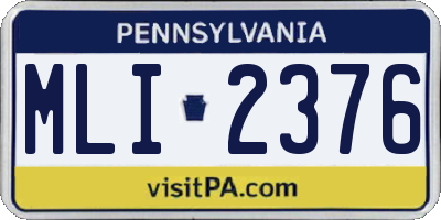 PA license plate MLI2376