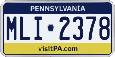 PA license plate MLI2378