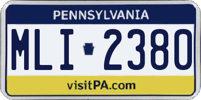 PA license plate MLI2380