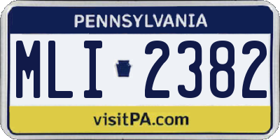 PA license plate MLI2382