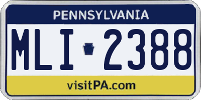 PA license plate MLI2388