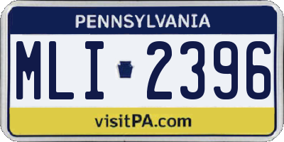 PA license plate MLI2396