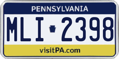 PA license plate MLI2398