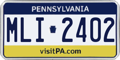 PA license plate MLI2402