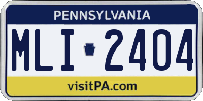 PA license plate MLI2404