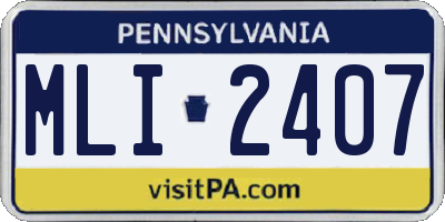 PA license plate MLI2407
