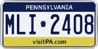 PA license plate MLI2408