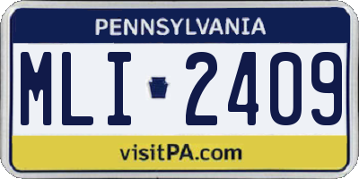 PA license plate MLI2409