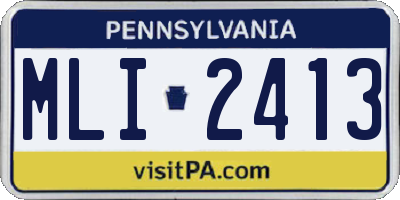 PA license plate MLI2413