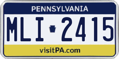 PA license plate MLI2415
