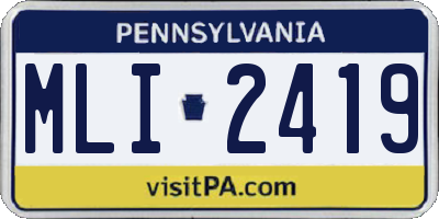 PA license plate MLI2419