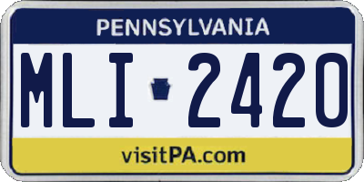 PA license plate MLI2420