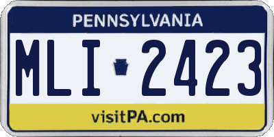 PA license plate MLI2423