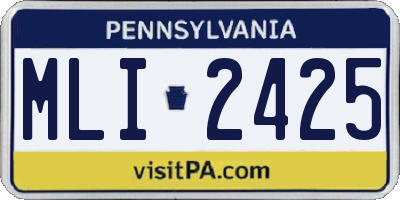 PA license plate MLI2425