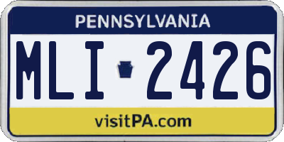 PA license plate MLI2426