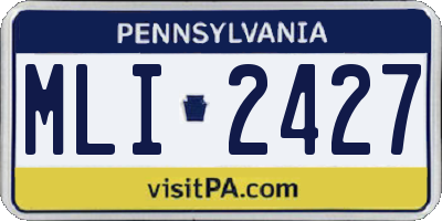 PA license plate MLI2427