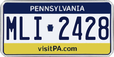 PA license plate MLI2428