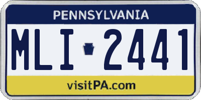 PA license plate MLI2441
