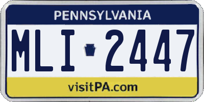 PA license plate MLI2447