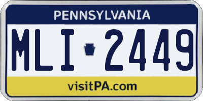 PA license plate MLI2449