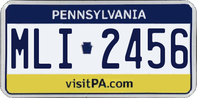 PA license plate MLI2456