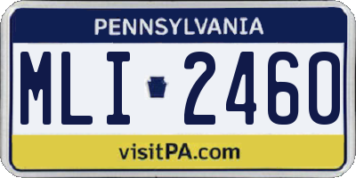 PA license plate MLI2460