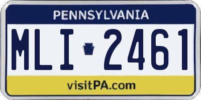PA license plate MLI2461