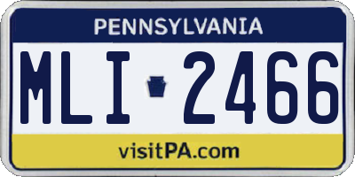 PA license plate MLI2466