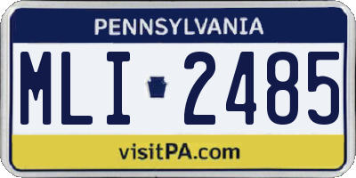PA license plate MLI2485