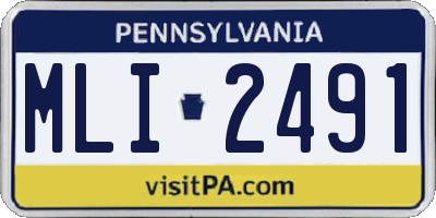 PA license plate MLI2491