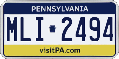 PA license plate MLI2494