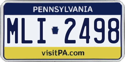 PA license plate MLI2498
