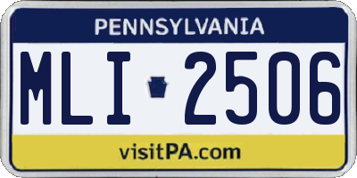 PA license plate MLI2506