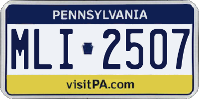 PA license plate MLI2507