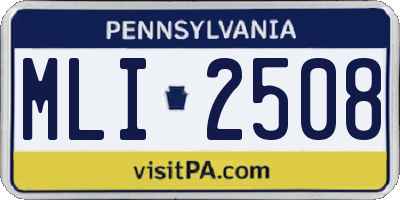 PA license plate MLI2508