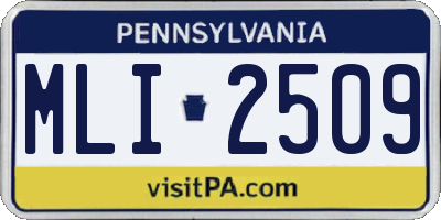 PA license plate MLI2509