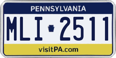 PA license plate MLI2511