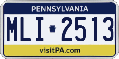 PA license plate MLI2513
