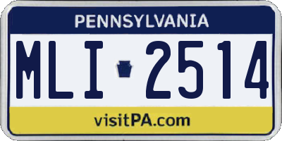 PA license plate MLI2514